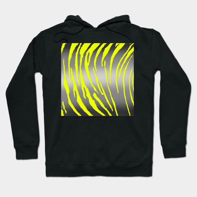 Silver Tiger Stripes Yellow Hoodie by BlakCircleGirl